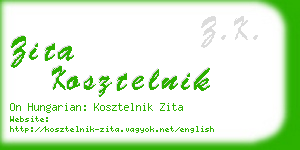 zita kosztelnik business card